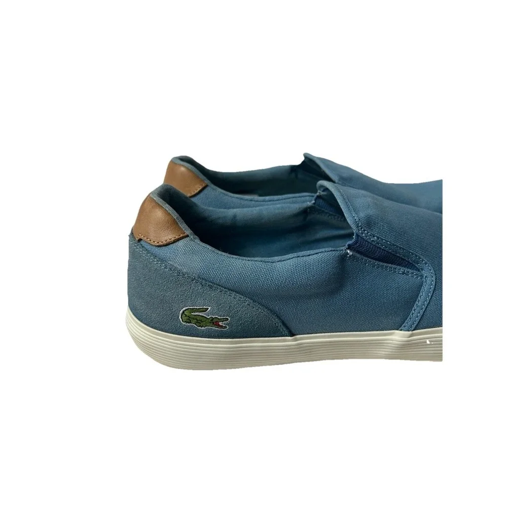 Lacoste Jouer‎ Slip On Blue Canvas Sneakers Mens 12 Coastal Minimalist Preppy